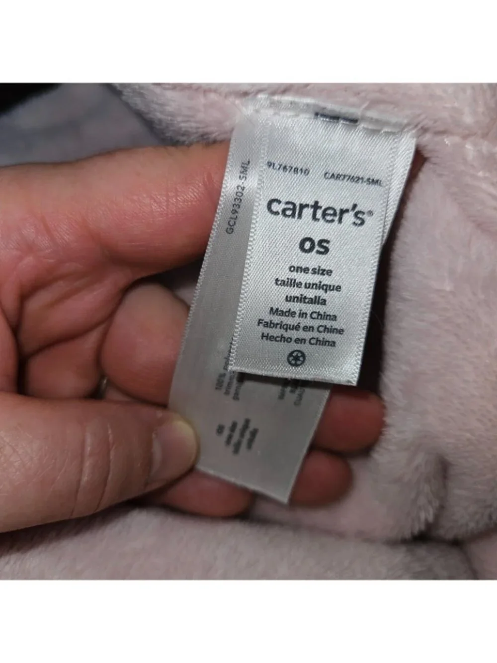 Carter's Pink Fleece Baby Blanket White Bunny Rabbit Butterfly 29x38